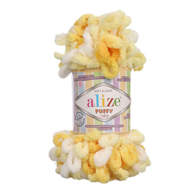 Пряжа Alize (Ализе) Puffy Color / уп.5 мот. по 100 г, 9м, 5921 секционный A