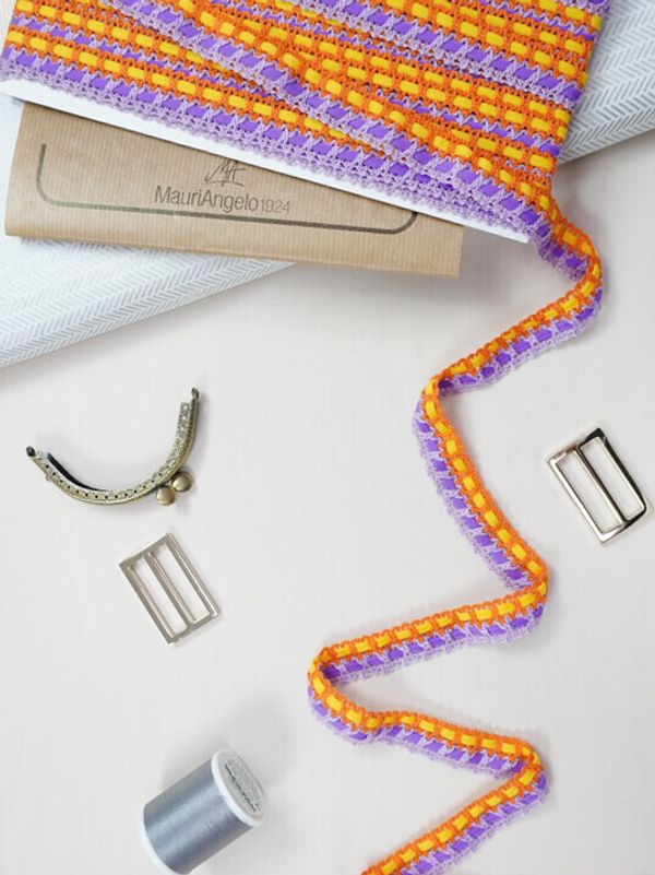 Кружево вязаное (тесьма) 23 мм / 10 метров, цв.мультиколор, 7287EL/PL1/LY1