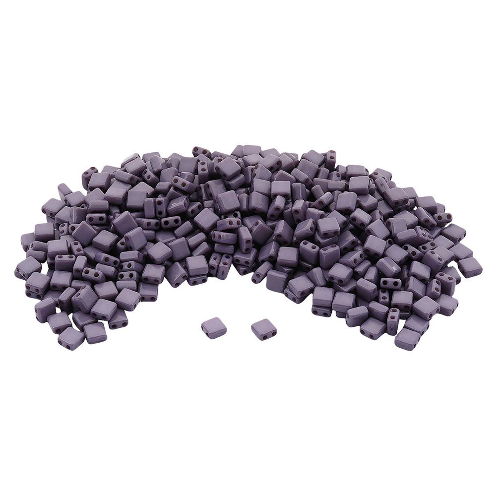 Бусины пластик 6х6х3 мм, 50 г, с двойным отверстием, плоский квадрат, 3 серо-голубой, Astra&Craft 7429