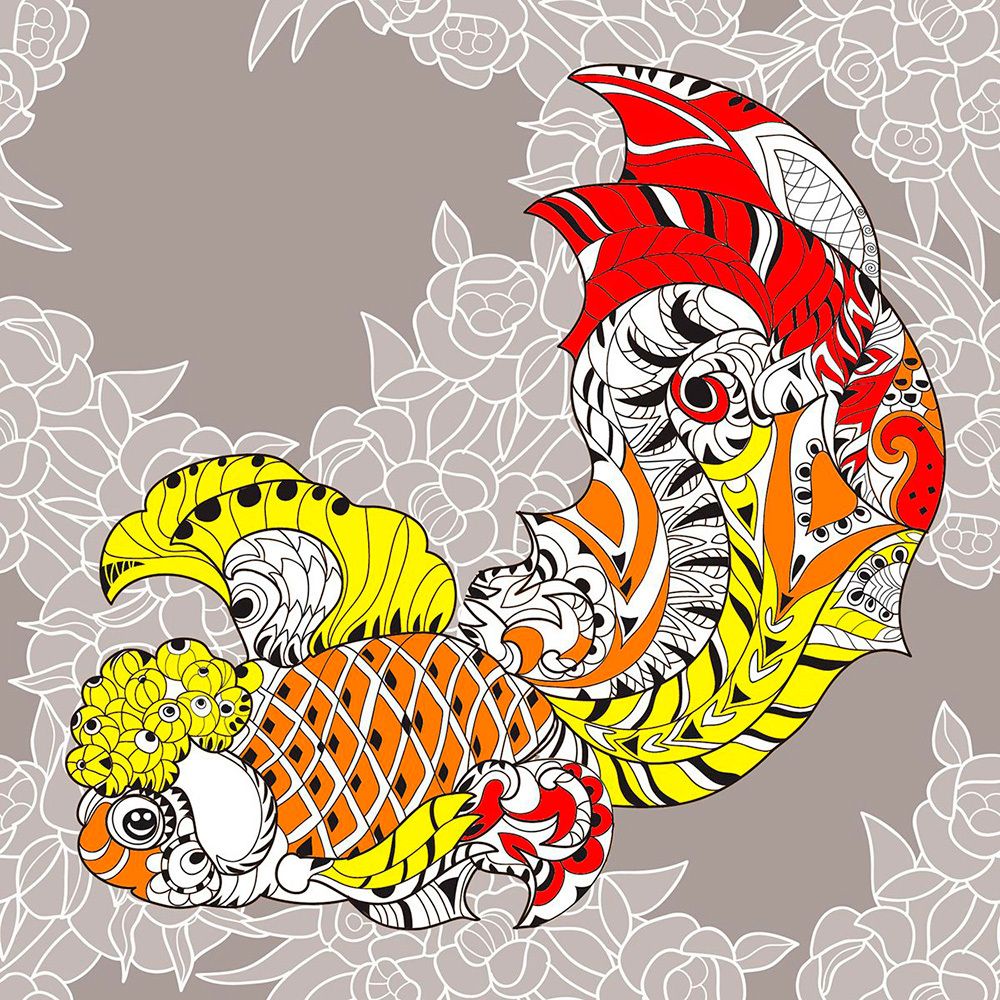 Набор для вышивания нитками Матренин Посад, 41х41 Узор золотой рыбки