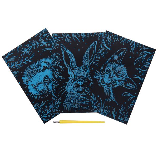 Набор для творчества Гравюра мини Лесные жители (мульти), 10х15 см, 1х3 шт, Hobbius GHPM-10