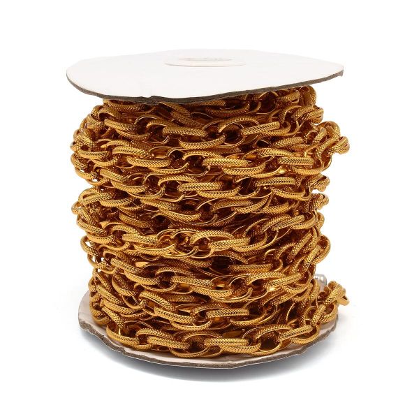 Цепь алюминиевая 16 мм, 10,9 мм, боб(10 м) (золото) K13309