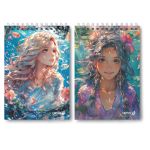 Блокнот на гребне, выборочный лак, A5 60 л., 4 шт, клетка, Нимфы 01256, Светоч Б131