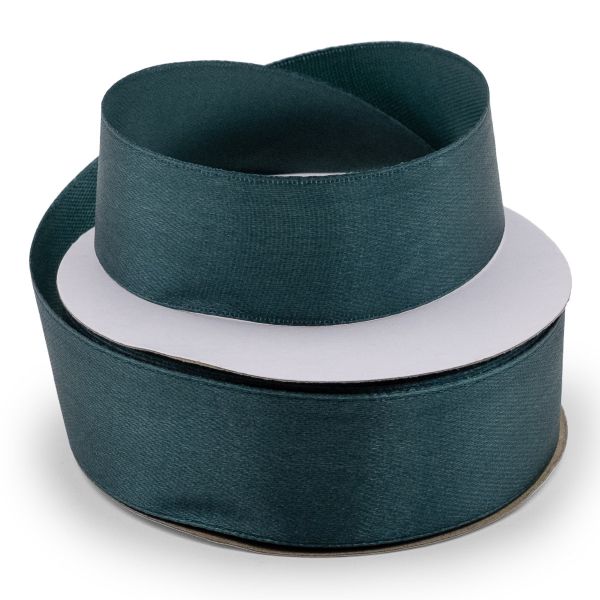 Лента атласная 1-сторонняя 25.0 мм / 22.86±1 метров, (аналог 411007), 124 темная бирюза, Globus