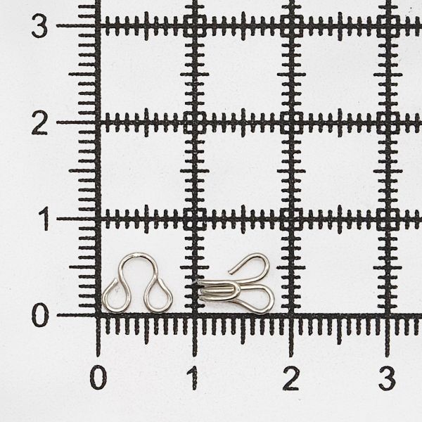 Крючки пришивные 11.5х6.5 мм, №0, никель 0300-4001, 24 шт