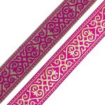Лента (тесьма) жаккардовая 33.0 мм / 7.32 метра, цикламен, 7222