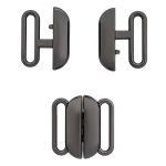 Застежки для купальника (бикини) металл 15.0 мм, черный никель, МВ_2235, 6 шт