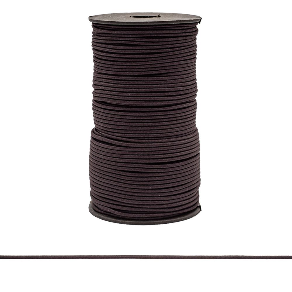 Резинка шляпная (шнур эластичный) 3.0 мм / 100 метров, 0370-0300В, С917-т.коричневый