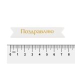 Надписи для открыток 70х15 мм, 7х1.5 см, 25 шт, 02 Поздравляю (золото), Mr.Painter MCB-03