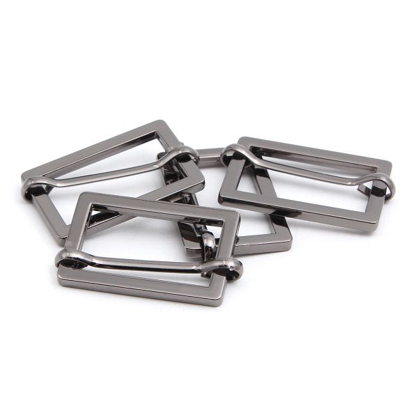 Рамка регулировочная металл литая с подвижной планкой 30 мм /37х25 мм, ⌀3.5 мм/, чер.никель, 4 шт