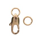 Замок для бус карабин с кольцами 12 мм, 5 штук, Астра (Золото) 4AR238