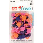 Кнопка Color Snaps пластик ⌀12.4 мм, 30 шт, оранжевый/розовый/фиолетовый, Prym 393006