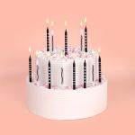 Набор свечей для торта 17.6 г 0.5 см, 12х24 шт, черно-белые, Boomzee BCD-37