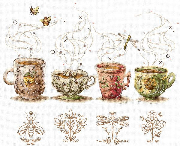 Набор для вышивания нитками Сделай своими руками, Ценители чая!, 23х19 см