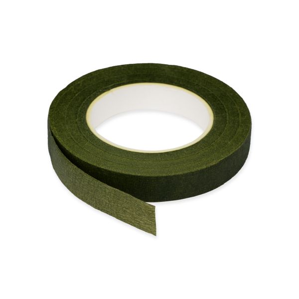 Флористическая лента 12 мм, 12 шт, 27.4 м, 07 т. оливковый, Blumentag FLTN