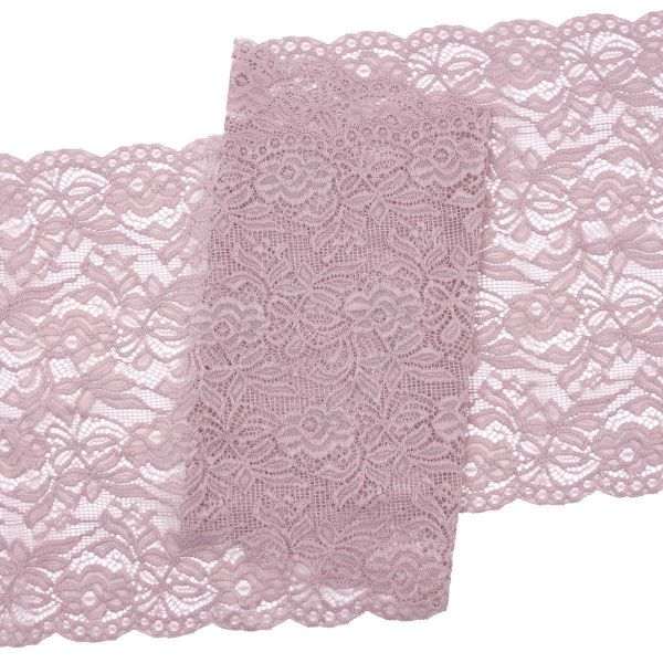 Кружево бельевое эластичное 300 мм / 3.4 метра, цвет пудровый