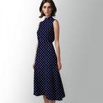 Штапель в горошек 90 г/м², 145 см / 25 метров, TBY.Vidt.02 цв.синий