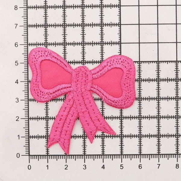 Термоаппликация Бант, 60х57мм 10 шт (ярко-розовый), 12786