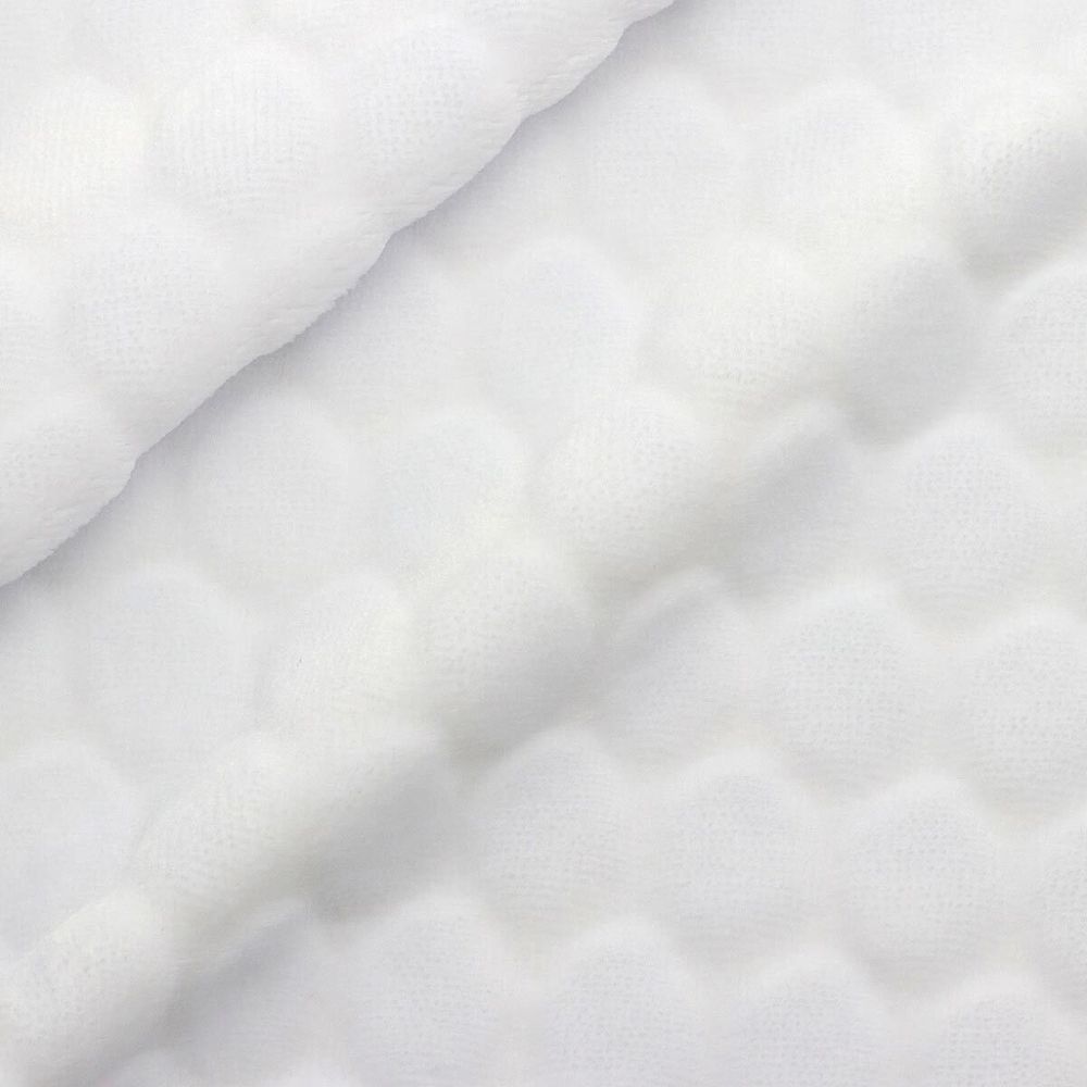 Плюш (ткань) Шарики 250 г/м², 45х50 см, ворс 2,5мм, белый