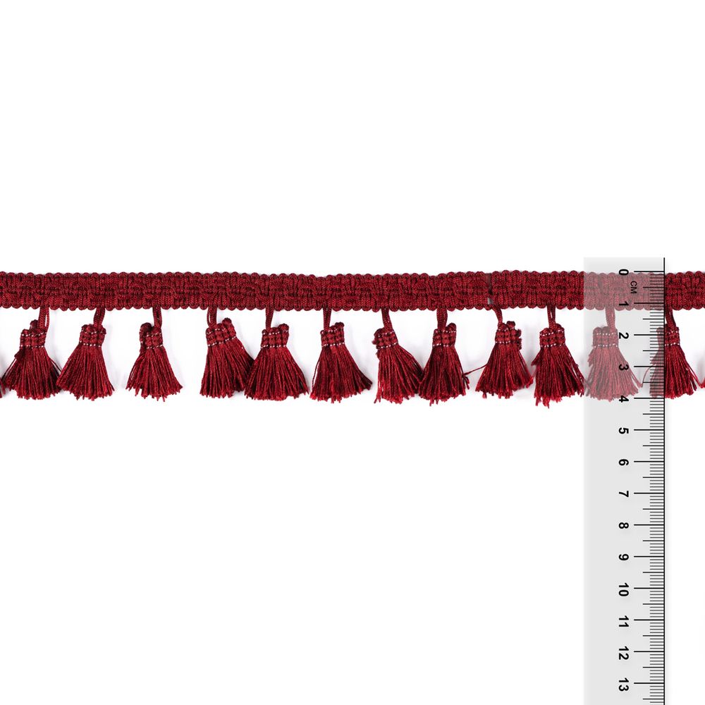 Бахрома отделочная 45.0 мм / 10 метров, с кистями, 274 бордо, Gamma 444