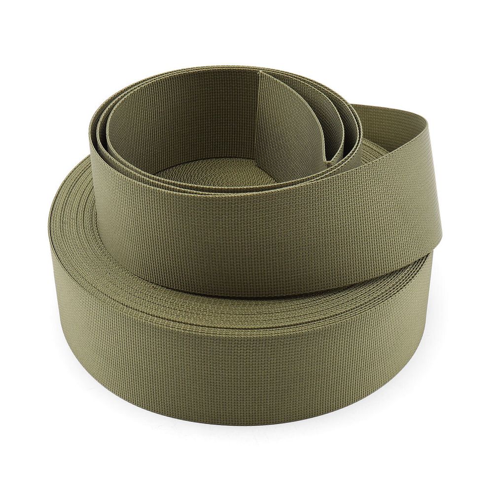 Стропа (ременная лента) 50 мм / 25 метров, толщ. 1.0 мм, [39 г/пог.м], 100% нейлон, хаки