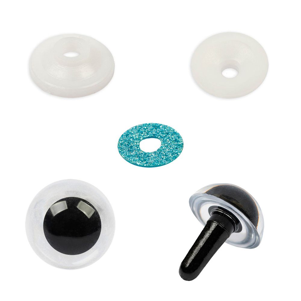 Глаза пластиковые с блестящей вставкой ⌀11 мм, 10 шт, голубой, HobbyBe PGSB-11
