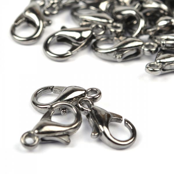 Замок карабин для бус 10х5 мм, арт.MH.11195-3 цв.черный никель, уп.100 шт