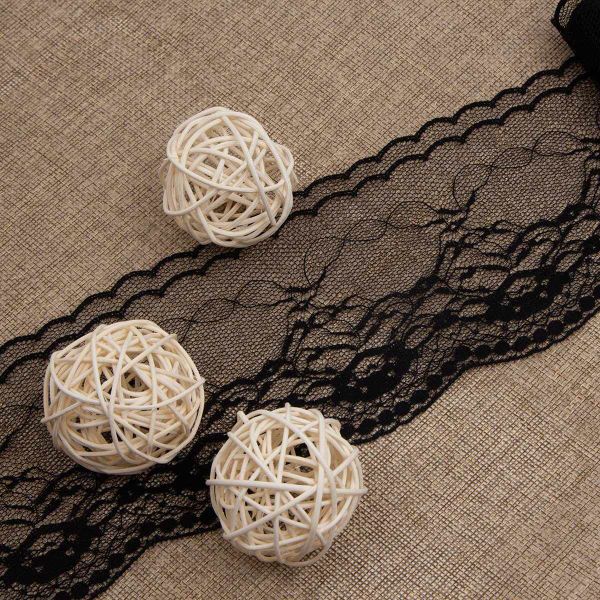 Кружево на сетке 85 мм, 3,4 м, ±4 см, 0623-3013, черный