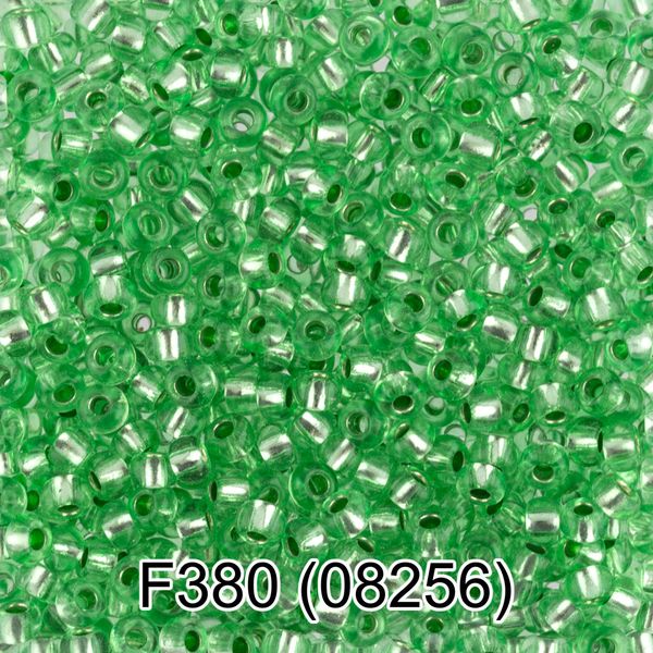 Бисер Gamma 10/0 (2.3 мм), 150 г (10х5 г), F380 салатовый, 08256, круглый 6
