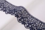 Кружево гипюр (плетёное) 88 мм / 10 м, т.синий, Gamma GGM-8801