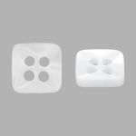 Пуговицы 4 прокола 18L (11мм), квадрат, пластик (White), CB_M-26, 144 шт