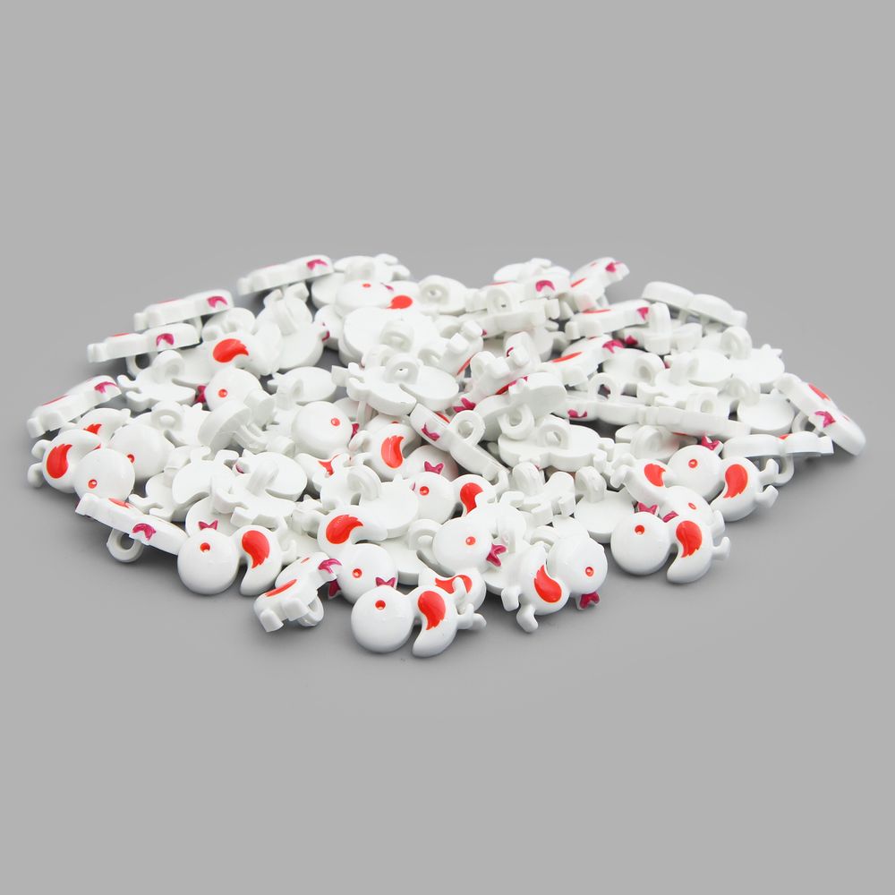 Пуговицы детские Цыпленок 28/1 (032 белый) QN155-W2, 72 шт