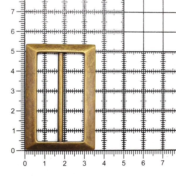 Пряжка регулировочная металл 45 мм, латунь ГР, 6906, 10 шт, BIG