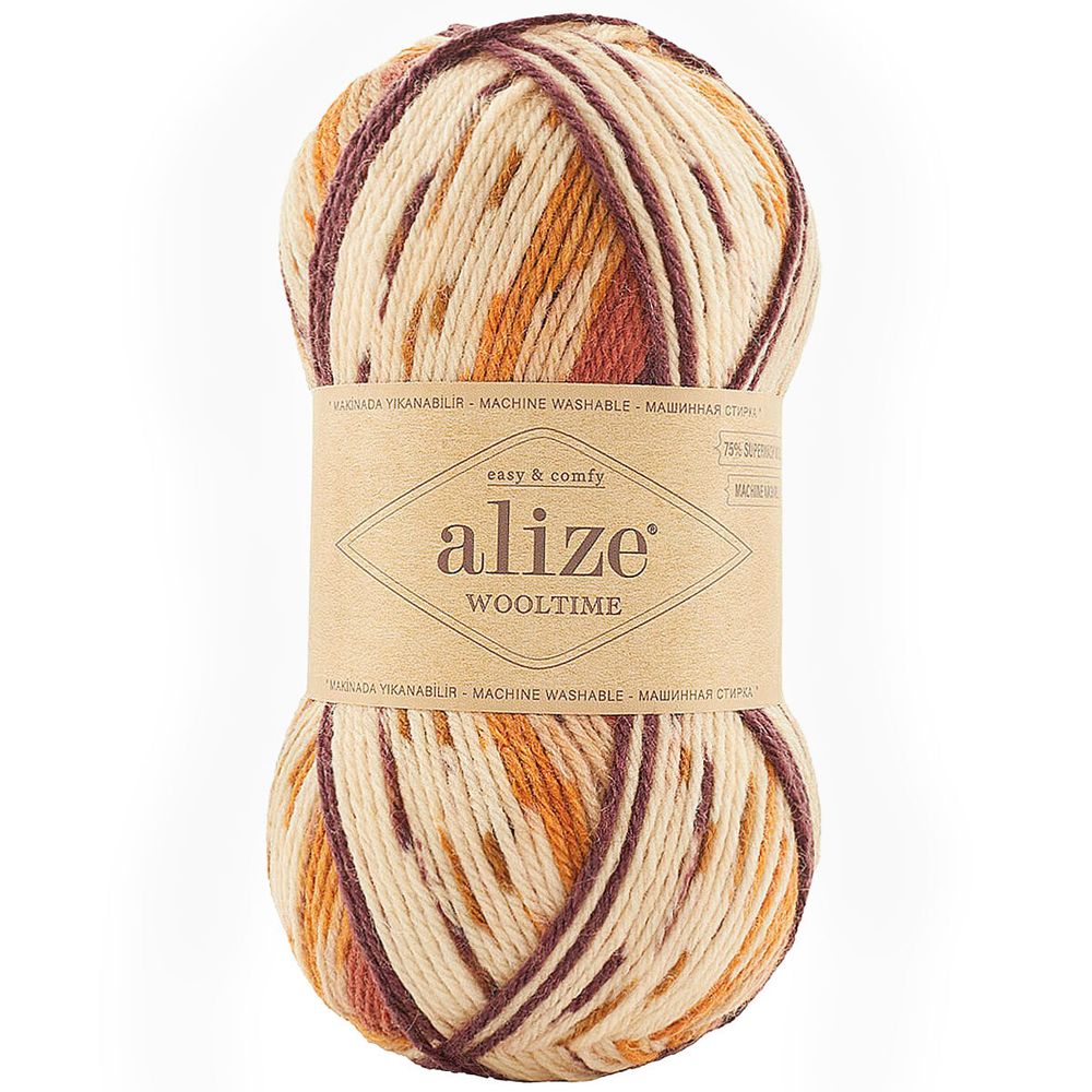 Пряжа Alize (Ализе) Wooltime / уп.5 мот. по 100 г, 200 м, 11022 секционный