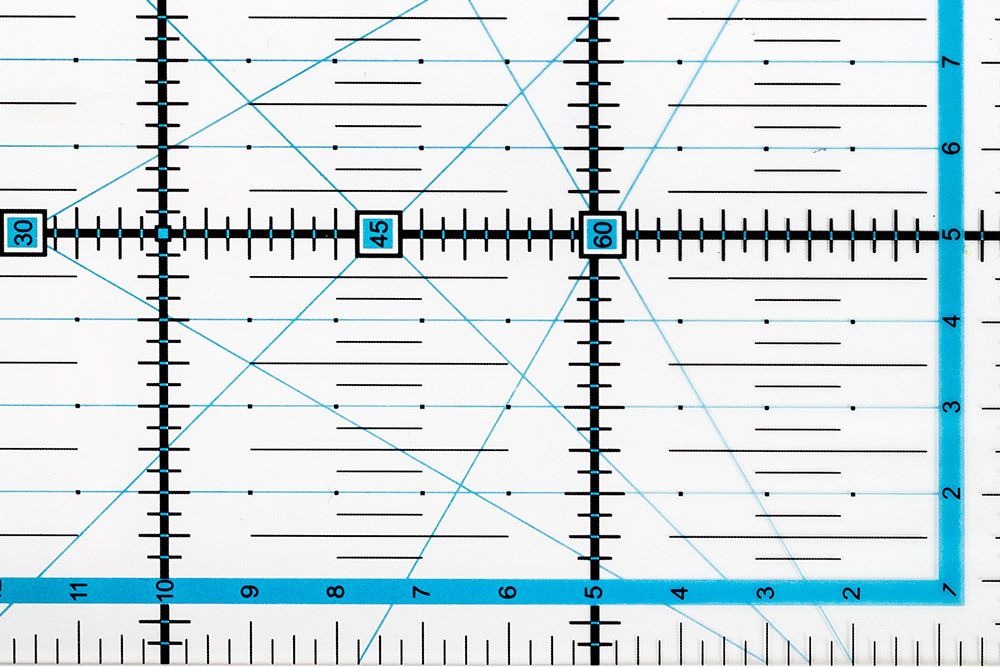 Линейка для пэчворка 10х45 см, пластик, Gamma QRL-07