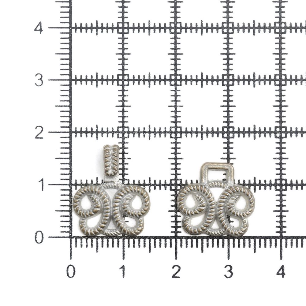 Крючки пришивные декоративные 25х14 мм, white, 10 шт