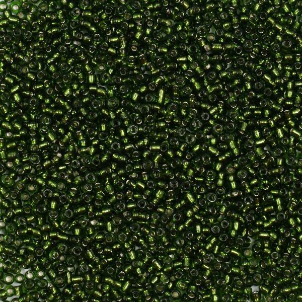 Бисер Astra&Craft 11/0 (2.1 мм), 200 г (10х20 г), цв. 55А зеленый/прозрачный с серебрист. центром ( кругл. Отв)