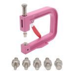 Ручной пресс для установки бусин на шипах с насадками 4, 5, 6, 8, 10 мм, New Star, розовый