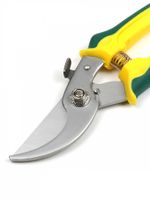 Секатор изогнутое лезвие 60/200 K6212 ручки желто-зеленый пластик, Maxwell Garden