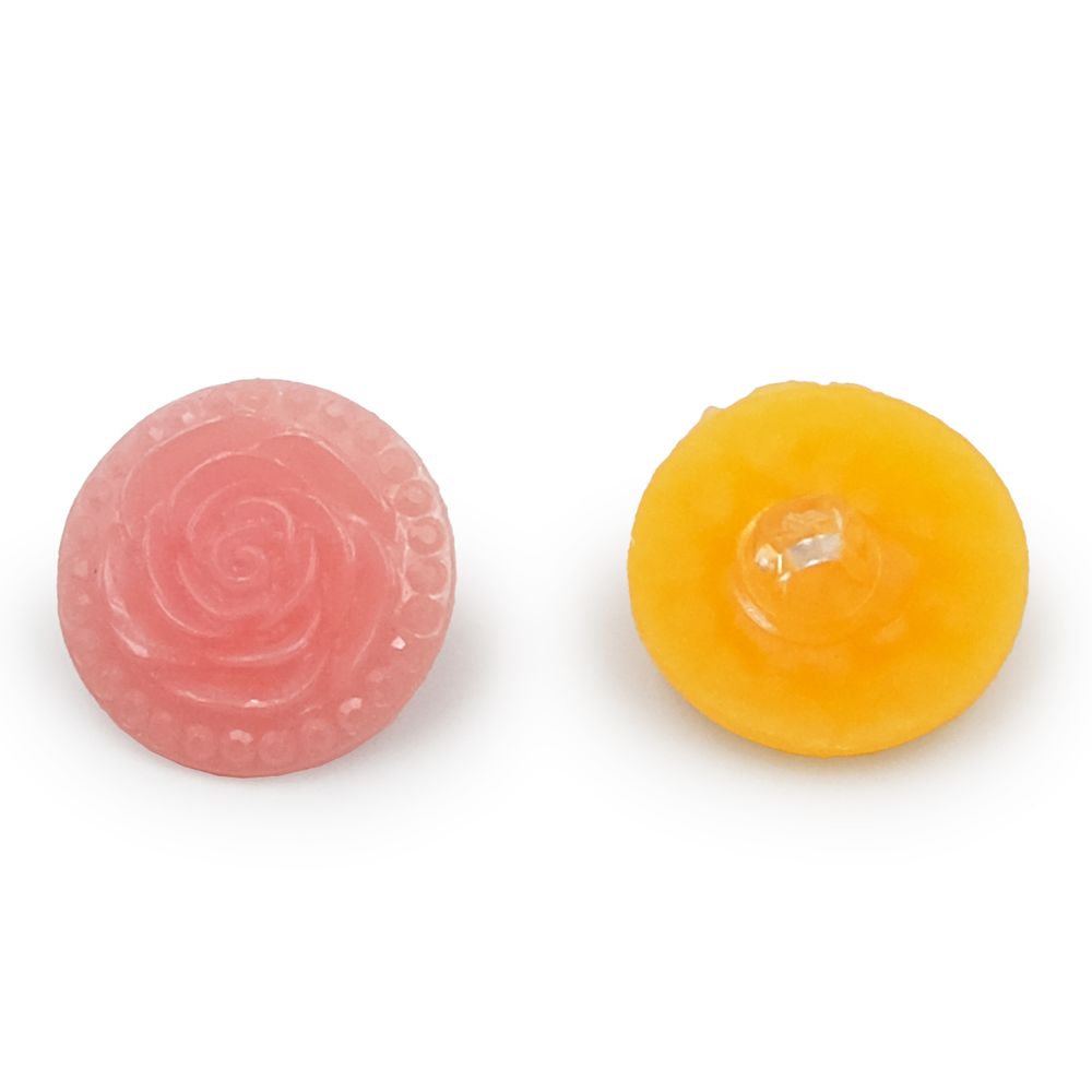 Украшения декоративные пуговицы Розочки, набор 4 цвета, 8 шт (микс 2)