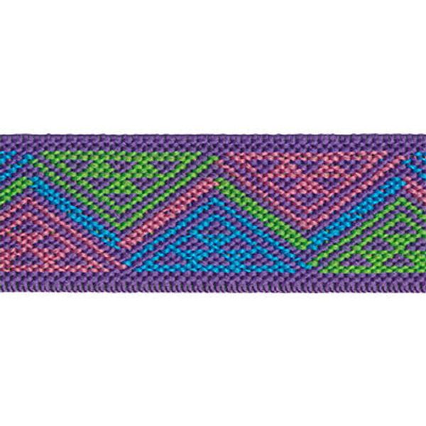 Резинка для подтяжек (помочная) 25.0 мм / 20 метров, жаккардовая, 000145 фиолет./салат./голуб./малин, Gamma 16с3893