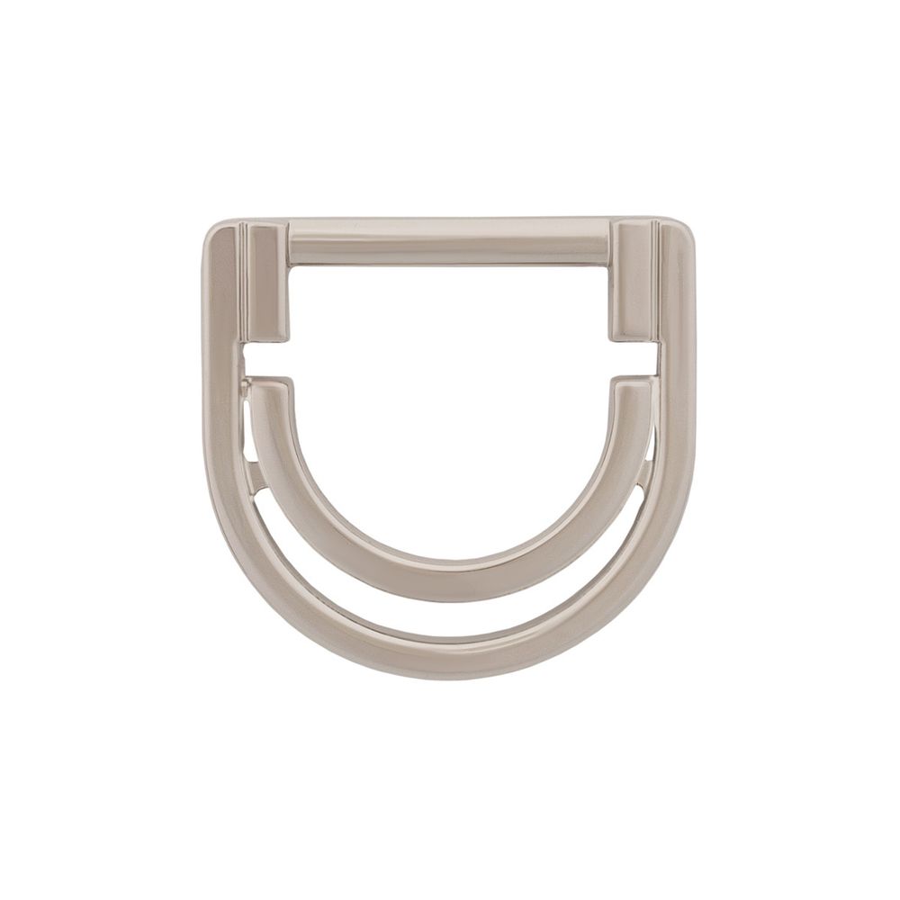 Полукольцо двойное металл внутр. 30 мм (внешн. 47х45 мм), 1 шт, серебро никель, MB-158