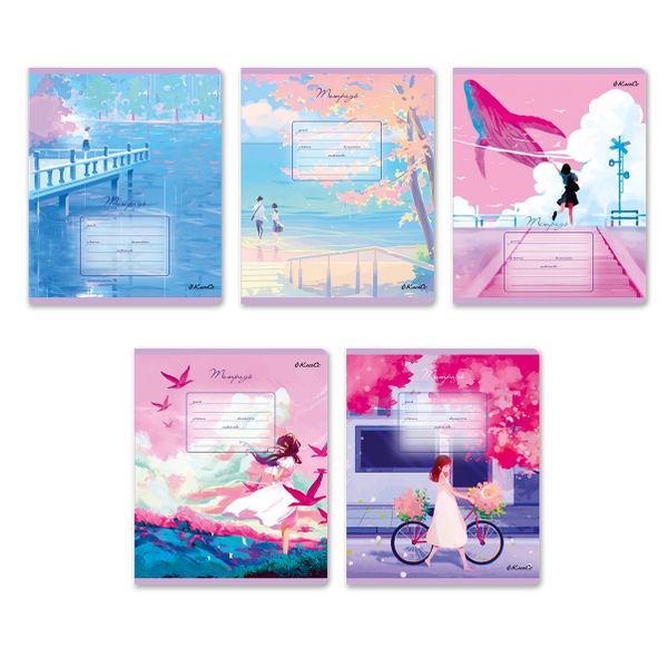 Тетрадь ученическая школьная, A5+ 24 л. на скобе 65 г/м², белизна 100% 30 шт, клетка, 000716 Маленькие истории, Светоч 24ТЕТк-001