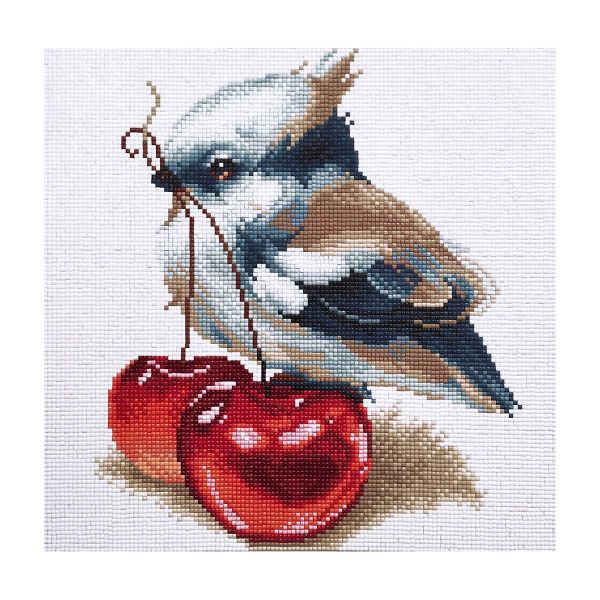 Алмазная (кристальная) мозаика Овен, Пернатый гурман 30х30см