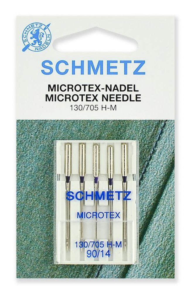 Иглы для швейных машин микротекс (особо острые) Schmetz №90, 5шт, 22:31.MA2.VDS, 10 блист.