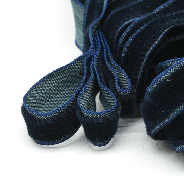 Лента бархатная (тесьма) 10.0 мм / 10±0.5 метров, рис. 8508, 56 т.синий, С3574Г17