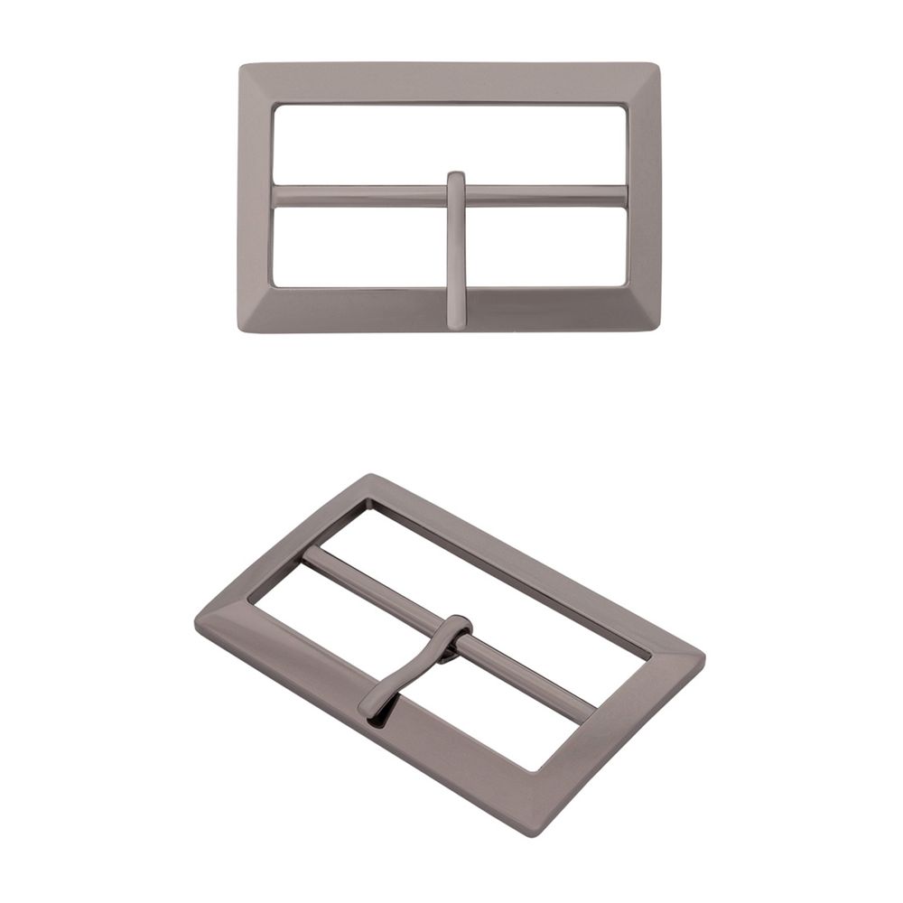 Пряжка ременная металл 50 мм, прямоугольная, олово (чер.никель), MB-155