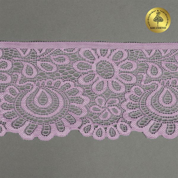 Кружево эластичное (стрейч) 90 мм, TBY.YSTL00839.N, L1566 лаванда, 3м, Kruzhevo