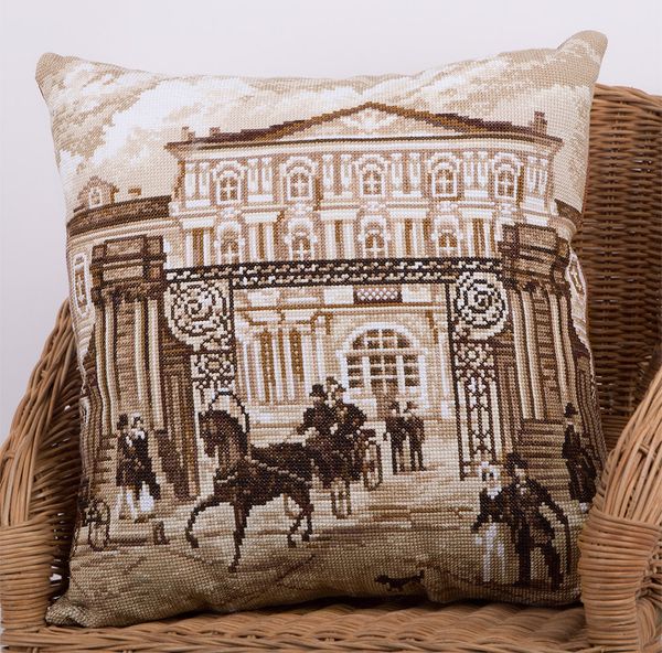 Набор для вышивания нитками Panna, Подушка Старый Петербург, 42х42 см