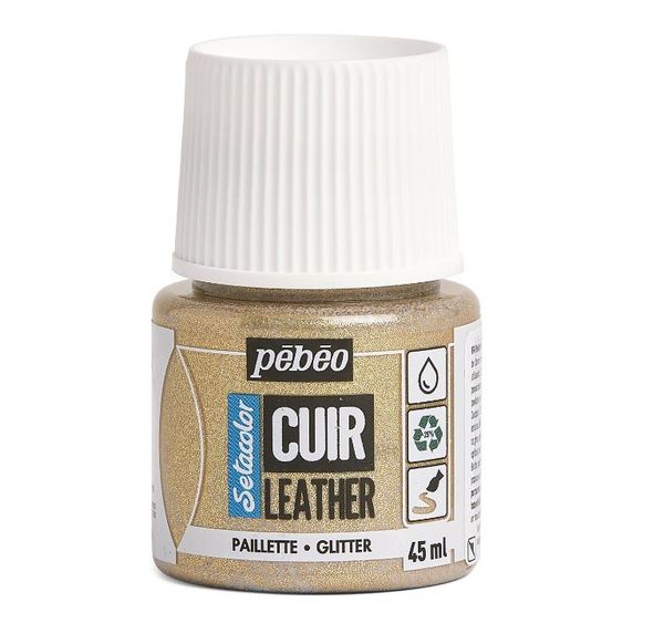 Краска по коже Setacolor 45 мл, 295637 Золото с глиттером, Pebeo, 295637